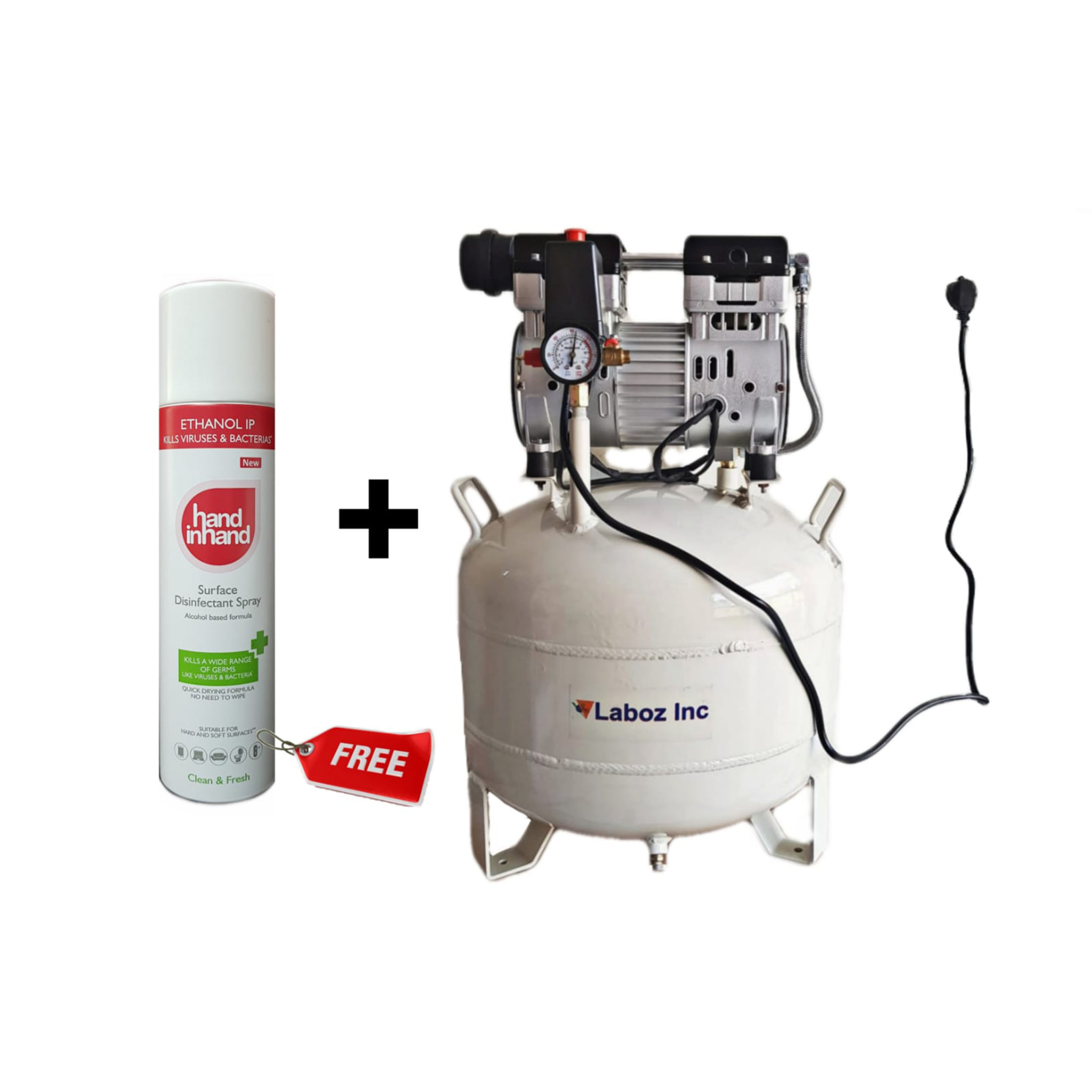 LABOZ Compressor (1)+Disposable PMT set(5) + 3 Ply Mask(1) +Glass Bead Sterilizer(1) +Surface Disinfectant(1)
